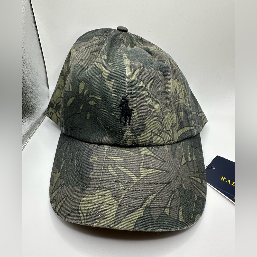 Polo Ralph Lauren Mens Floral Camo Cotton Adjustable Baseball Cap Hat